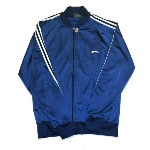 Slazenger Blue Striped Zip-up Jacket Sz: L - Picture 1 of 2